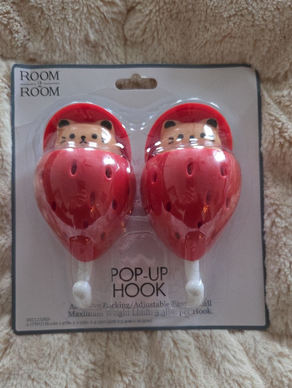 Room 2 Room Red Cat Pop-Up Wall Hooks - Set of 2